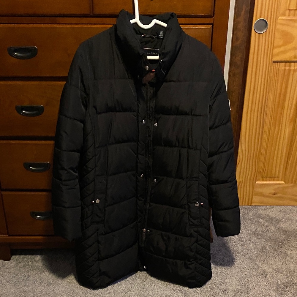 Tommy Hilfiger Black and Red Puffer Jacket